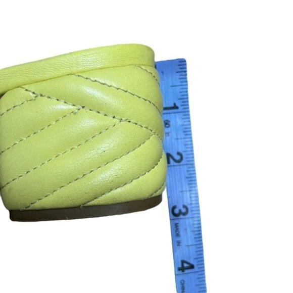 Tory Burch Kira Quilted 55mm Heel Sandal in Butter Yellow Color Women Size 7M - Picture 13 of 14